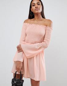 Свободное платье с широким вырезом Missguided - Розовый 1285634