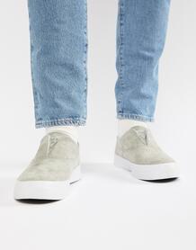 Серые замшевые кроссовки-слипоны HUF Dylan - Серый 1243656