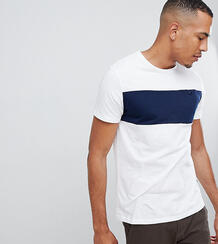 Белая футболка с темно-синей вставкой и карманом Burton Menswear Tall 1337900