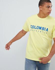 Желтая футболка с принтм Colombia New Look - Желтый 1334412