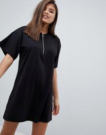 Платье-футболка с молнией Missguided - Черный 1337438