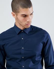 Темно-синяя приталенная эластичная рубашка Calvin Klein - Темно-синий 1304791