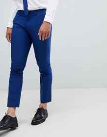 Синие эластичные брюки зауженного кроя Selected Homme - Синий 1260991
