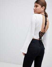 Блузка с открытой спиной и шнуровкой Missguided - Белый 1315319