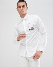 Белая облегающая рубашка с логотипом Love Moschino - Белый 1299329