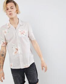 Рубашка с короткими рукавами, отложным воротником и цветочным принтом AllSaints 1293652