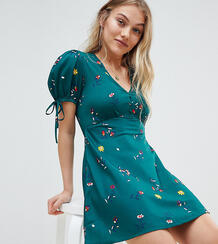 Чайное платье с цветочным принтом Missguided Petite - Зеленый 1277757