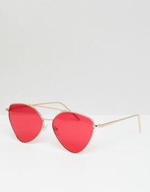 Солнцезащитные очки-авиаторы с красными стеклами в золотистой оправе A AJ Morgan 1275041