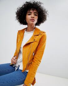 Замшевая байкерская куртка Vero Moda - Оранжевый 1267087