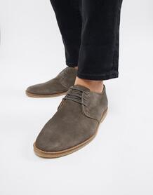 Серые замшевые туфли со шнуровкой ASOS DESIGN - Серый 1257673