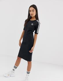 Черное платье с тремя полосами adidas Originals - Черный 1244009