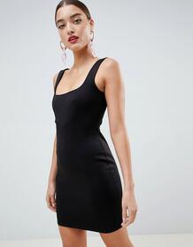 Платье миди с овальным вырезом в стиле 90-х ASOS DESIGN - Черный 1323209