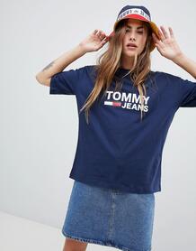 Футболка с логотипом-флажком Tommy Jeans - Темно-синий 1288527