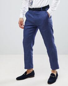 Синие льняные брюки классического кроя United Colors Of Benetton Weddi 1285302
