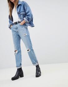 Укороченные джинсы с рваной отделкой Levi's 501 - Синий Levi's® 1294992