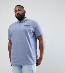 Синяя меланжевая футболка-поло с карманом Duke King Size - Синий 1274144