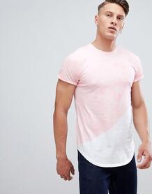 Розовая футболка с закругленным краем и логотипом Hollister - Розовый 1303799