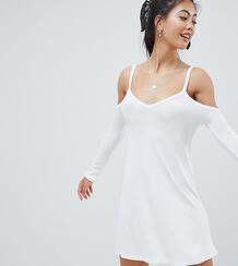 Свободное платье мини с открытыми плечами ASOS DESIGN Petite - Белый Asos Petite 1296546