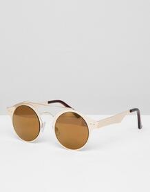 Круглые солнцезащитные очки в золотистой оправе Jeepers Peepers 1266464