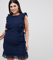 Кружевное платье-футляр Lovedrobe - Темно-синий 1253649
