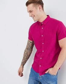 Розовая рубашка классического кроя с добавлением льна River Island 1320039