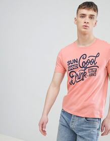 Оранжевая футболка с принтом Esprit - Розовый EDC by Esprit 1281271