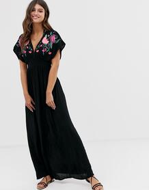 Пляжное платье макси с вышивкой Accessorize Orla - Черный 1295333