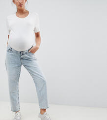 Светлые джинсы бойфренда для беременных с эластичным поясом ASOS DESIG Asos Maternity 1256053