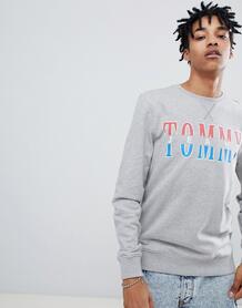 Серый меланжевый свитшот с круглым вырезом и логотипом Tommy Jeans Cap 1292779