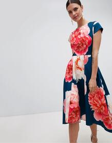 Платье миди с ярким принтом Closet London - Мульти 1293320