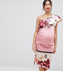 Платье миди на одно плечо с цветочным принтом True Violet Maternity 1289476