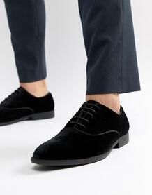 Черные бархатные туфли со шнуровкой ASOS DESIGN - Черный 1246684