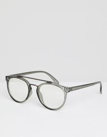 Круглые очки в серой оправе ASOS DESIGN - Серый 1234092
