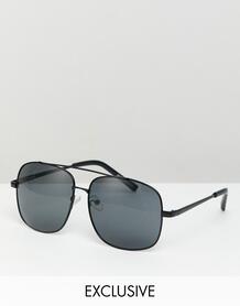 Черные солнцезащитные очки-авиаторы Reclaimed Vintage inspired 1231772