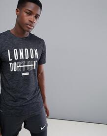 Черная меланжевая футболка Nike Training London aq1063-010 - Черный 1206878
