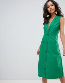 Платье миди с пуговицами Moon River - Зеленый 1284859
