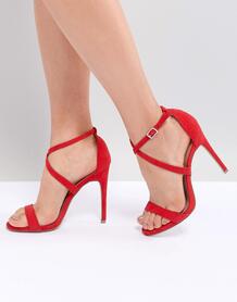 Босоножки на каблуке с перекрестными ремешками New Look - Красный 1275925