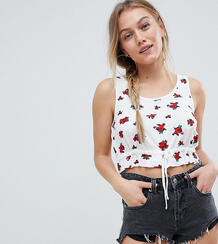 Укороченная майка с цветочным принтом и завязкой ASOS DESIGN Petite Asos Petite 1259381