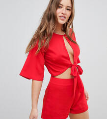 Ромпер с вырезом Fashion Union Petite - Красный 1252291