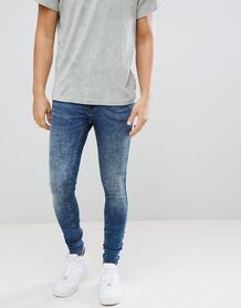 Облегающие джинсы с состаренной отделкой Blend Flurry - Синий 1249280