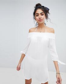 Присборенное пляжное платье New Look - Белый 1301355