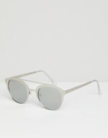 Солнцезащитные очки в стиле ретро с серебристыми зеркальными стеклами ASOS DESIGN 1240326