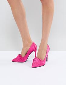 Ярко-розовые туфли на каблуке с оборками Lost Ink - Розовый 1216378