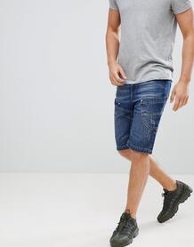 Темные джинсовые шорты со вставками Crosshatch - Темно-синий 1308821