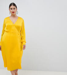 Жаккардовое платье макси на пуговицах ASOS DESIGN Curve - Желтый Asos Curve 1252411