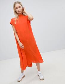 Длинное воздушное платье Weekday - Красный 1225612