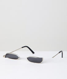 Круглые солнцезащитные очки в серебристой матовой оправе AJ Morgan 1248170