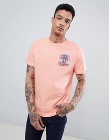 Розовая футболка в стиле 80-х с принтом на спине Original Penguin 1306622