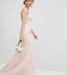 Кружевное платье макси Chi Chi London Petite - Розовый 1270517