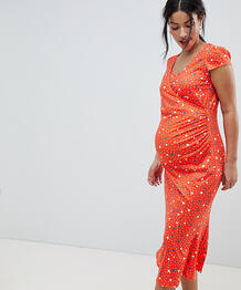 Платье миди для кормящих мам с принтом в горошек & You - Мульти 1251695